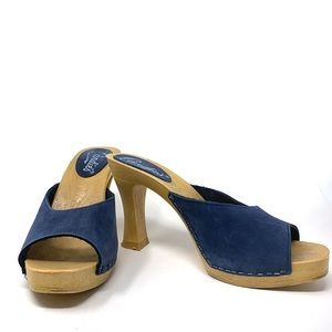 Classic Candie's Blue Leather Mule